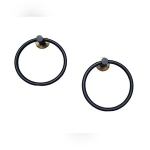 Pair of Black and Gold Towel Rings